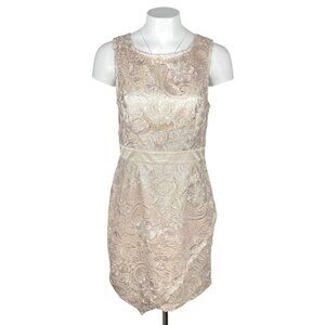NWT LIPSY London Floral Lace Sheath Dress Sz 10 Neutral